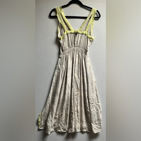 Rebecca Taylor 100% Silk Dress Grey Python Snake Print Maxi V-Neck Size 0 - Picture 3 of 15